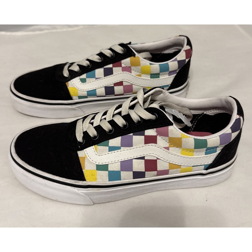 Vans Womens Trainer Sneakers Multi Checkered Skate Shoes Size 6.5